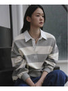 Striped Rugby Collar Sweatshirt Melange Gray - THE GREEN LAB - BALAAN 2