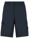 Men's Logo Patch Cargo Shorts Navy - STONE ISLAND - BALAAN 2