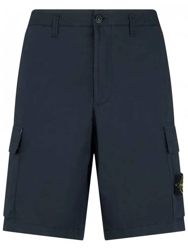 Men's Logo Patch Cargo Shorts Navy - STONE ISLAND - BALAAN 2