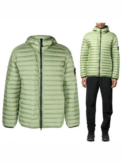 Room Woven Chamber Recycled Nylon Down Padding Hooded Jacket Green - STONE ISLAND - BALAAN 2