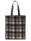 Madras Check Suiting Webbing Stripe Vertical Tote Bag - THOM BROWNE - BALAAN 4