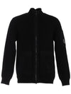 Lens Patch Pocket Knit Zip-Up Jacket Black - CP COMPANY - BALAAN 1