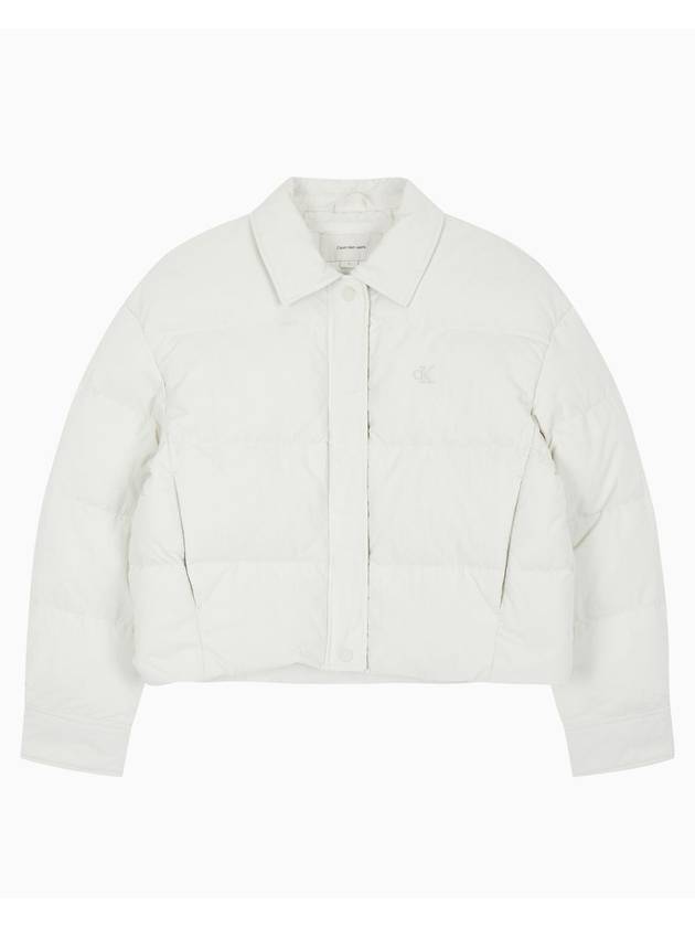 Jeans Collar Quilted Light Down Padding White - CALVIN KLEIN - BALAAN 1