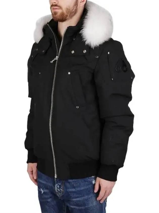 Men's Ballistic Bomber Jacket White Fox Fur Black - MOOSE KNUCKLES - BALAAN 6