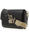 Bradshaw gold-decorated medium leather shoulder bag black - MICHAEL KORS - BALAAN.