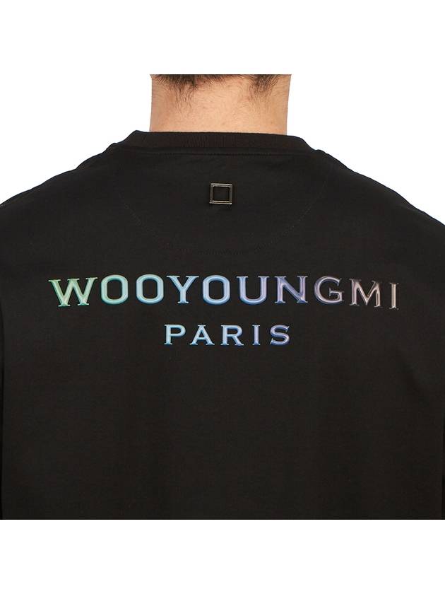 Gradient Embossed Back Logo Short Sleeve T-Shirt Black - WOOYOUNGMI - BALAAN 7