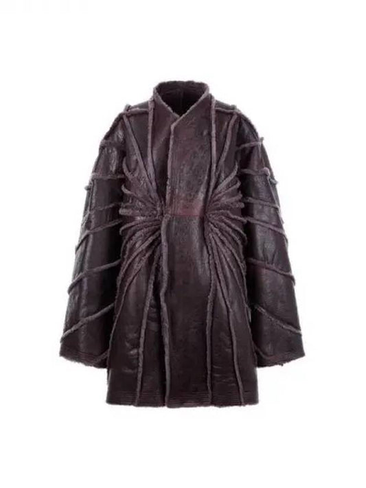 WOMEN Fur Trim Oversized Mustang Dark Purple 271876 - RICK OWENS - BALAAN 1