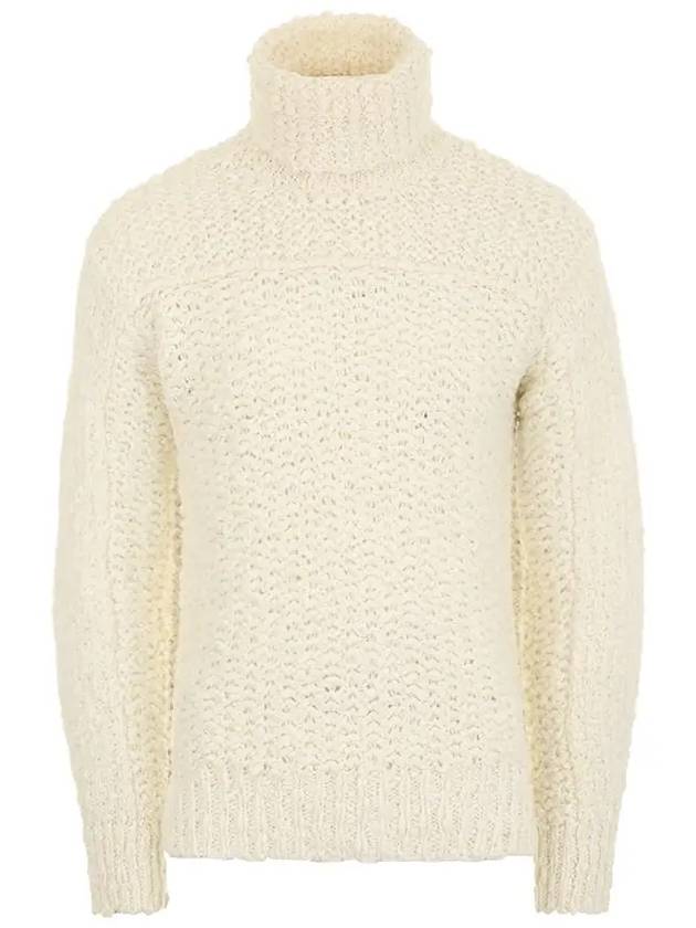 Polo Neck Wool Blend Knit Top Cream - MONCLER - BALAAN 2