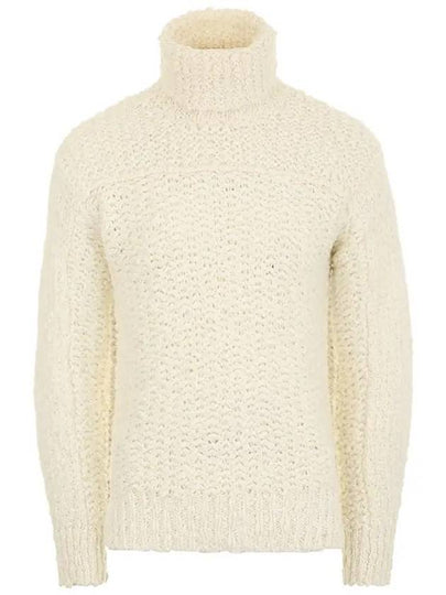 Polo Neck Wool Blend Knit Top Cream - MONCLER - BALAAN 2