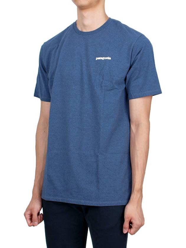 P 6 Logo Responsibili Short Sleeve T-Shirt Utility Blue - PATAGONIA - BALAAN 4