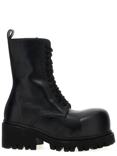 Stomper Leather Combat Boots Black - BALENCIAGA - BALAAN 1