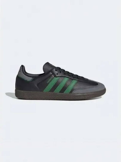 Samba OG Leather Low Top Sneakers Green Core Black - ADIDAS - BALAAN 2