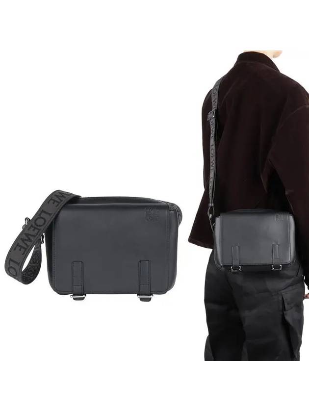 Military Leather Messenger Bag Black - LOEWE - BALAAN 2