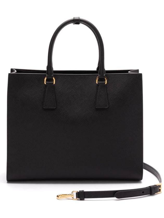 Logo Plaque Open Top Tote Bag Black - PRADA - BALAAN 3