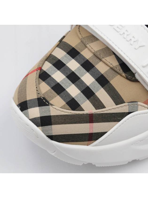 Women's Regis Vintage Check Velcro Low Top Sneakers Beige - BURBERRY - BALAAN 7