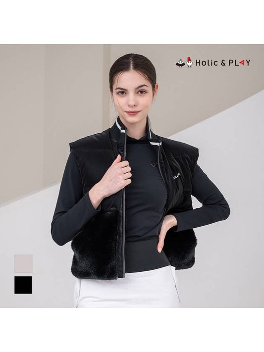 Women s fur patch goose down swing vest HC4WJP003 - HOLIC&PLAY - BALAAN 1