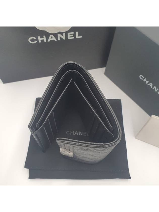 Boy  Small Flap Wallet Caviar Leather & Ruthenium Black - CHANEL - BALAAN 5