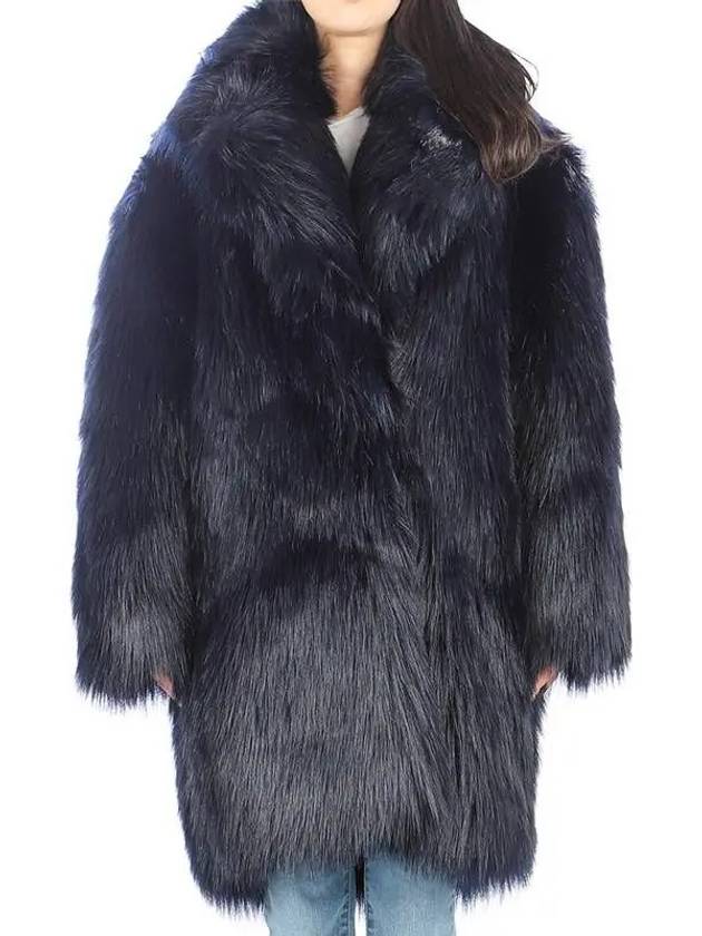 Women's Raid Fur Coat Navy - MAX MARA - BALAAN 2