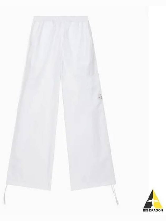 JEANS Women s White Cotton Utility Straight Pants J224368 YAF - CALVIN KLEIN - BALAAN 1