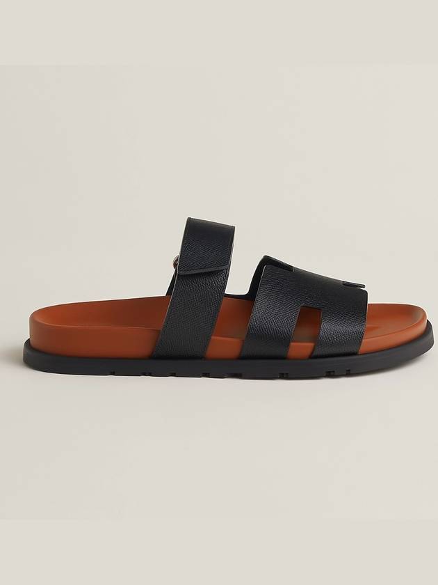 Chypre Calfskin Sandals Black - HERMES - BALAAN 4