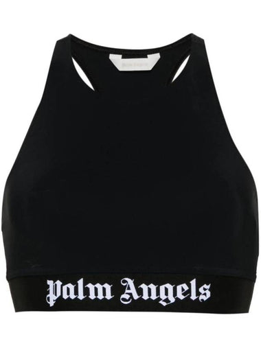 Logo Tape Crop Top PWVO024S24FAB0011001 - PALM ANGELS - BALAAN 1