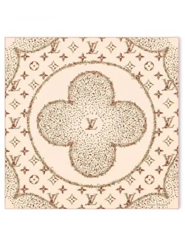 Monogram Flower Square 90 Scarf Beige - LOUIS VUITTON - BALAAN 2