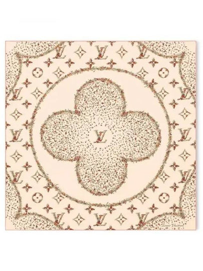 Monogram Flower Square 90 Scarf Beige - LOUIS VUITTON - BALAAN 2