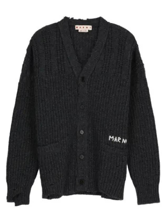 Nibble hem cardigan dark gray - MARNI - BALAAN 1