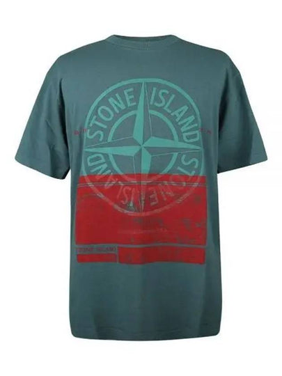 Block Logo Printing Short Sleeve T-Shirt Green Red - STONE ISLAND - BALAAN 2