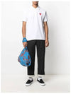 Red Double Heart Wappen Short Sleeve Polo Shirt White - COMME DES GARCONS - BALAAN 5