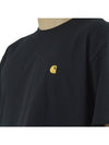 Men's Chase Mini Embroid Logo Short Sleeve T-Shirt Black - CARHARTT WIP - BALAAN 9