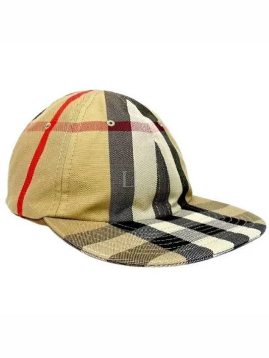 Vintage check polyamide ball cap beige - BURBERRY - BALAAN 2