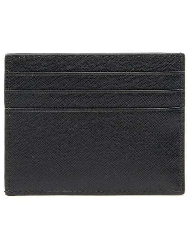 Triangle Logo Saffiano Card Wallet Black - PRADA - BALAAN 5