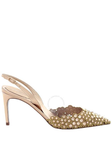 Rene Caovilla Ladies Vega Crystal Gold Slingback Pumps, Brand Size 35 ( US Size 5 ) - RENE CAOVILLA - BALAAN 1