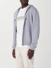 Tech Cotton Zip-Up Hoodie Heather Grey - BRUNELLO CUCINELLI - BALAAN 4