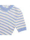 Striped Jersey Stitch Short Sleeve Knit Top Blue - THOM BROWNE - BALAAN 5