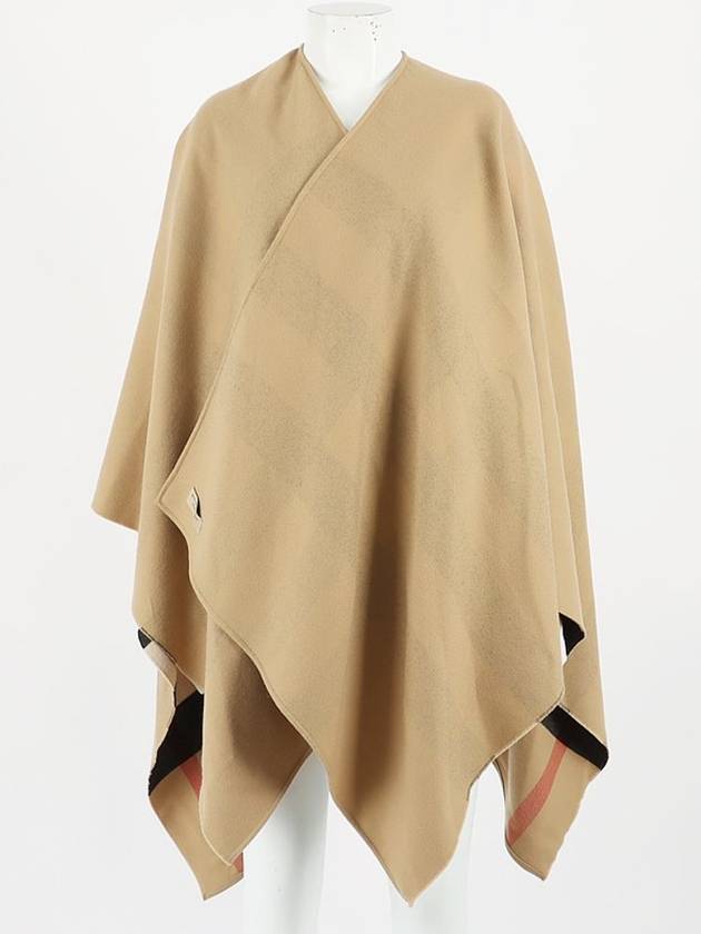 Checked reversible wool cape poncho - BURBERRY - BALAAN 3