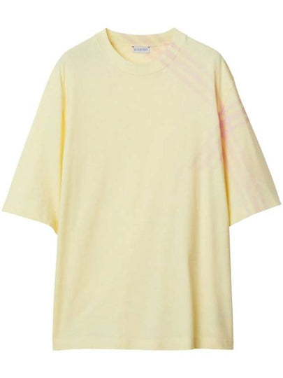 Check Cotton Short Sleeve T-Shirt Yellow - BURBERRY - BALAAN 2