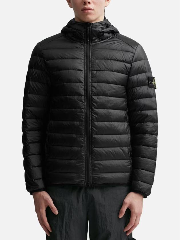 Loom Woven Chamber Down Padded Jacket Black - STONE ISLAND - BALAAN 4