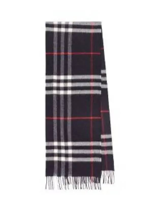 Check Cashmere Scarf Navy - BURBERRY - BALAAN 2