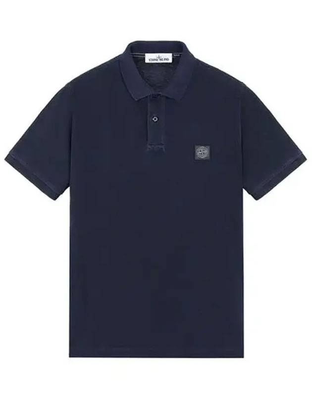 Men's Wappen Logo Patch Polo Shirt Navy - STONE ISLAND - BALAAN 1