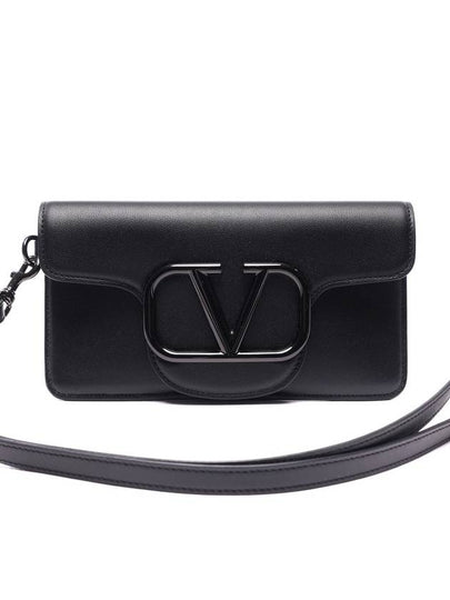 V Logo Clutch Bag Black - VALENTINO - BALAAN 2