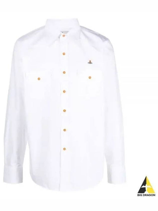 ORB Logo Shirt White 3501001A W009Q - VIVIENNE WESTWOOD - BALAAN 1