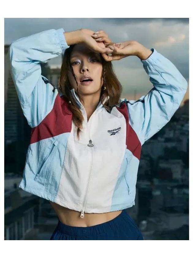 rival crop windbreaker women blue - REEBOK - BALAAN 1