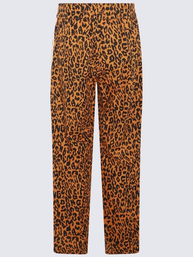 Straight Leg Leopard Stripe Linen Cotton Blend Jersey Track Pants PMCJ021S24FAB0022010 B0081006295 - PALM ANGELS - BALAAN 3