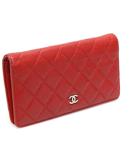 Chanel A31509 Red Caviar Silver Classic Long Flap Wallet 18th - CHANEL - BALAAN 2