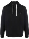 Logo Patch Cotton Blend Hoodie Black - EMPORIO ARMANI - BALAAN 1