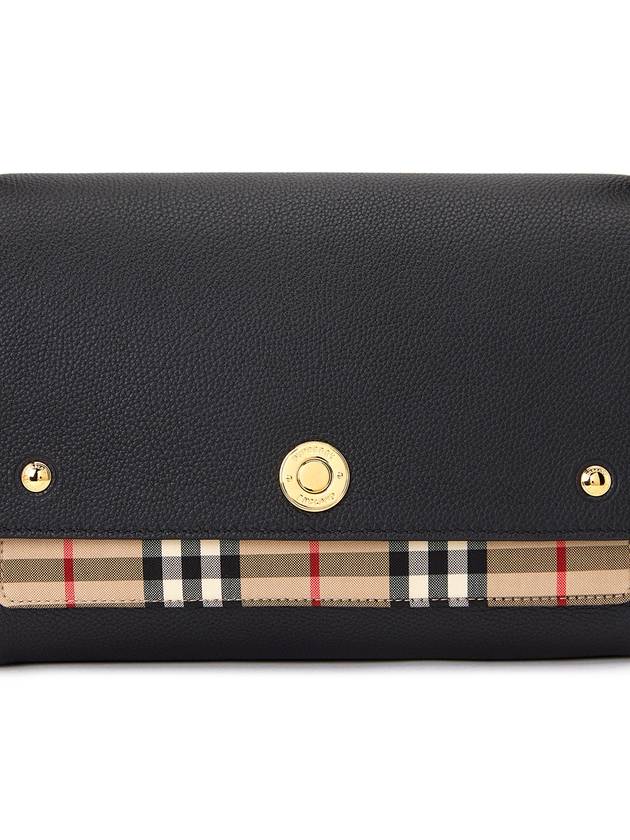 Leather and Vintage Check Note Crossbody Bag Black - BURBERRY - BALAAN 9