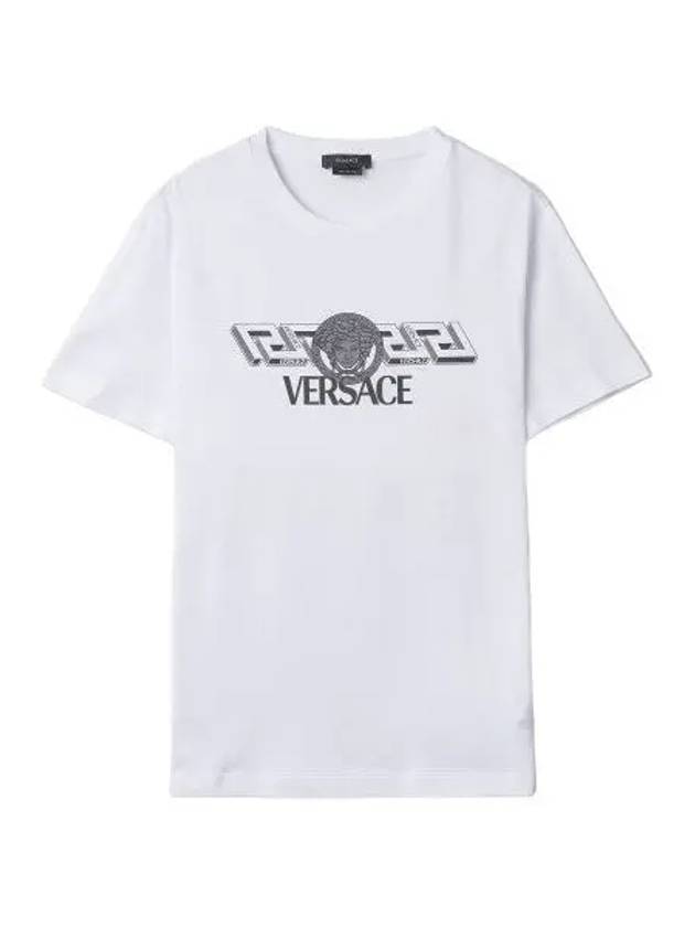 Greca logo short sleeve t shirt white - VERSACE - BALAAN 1