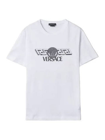 Greca logo short sleeve t shirt white - VERSACE - BALAAN 1
